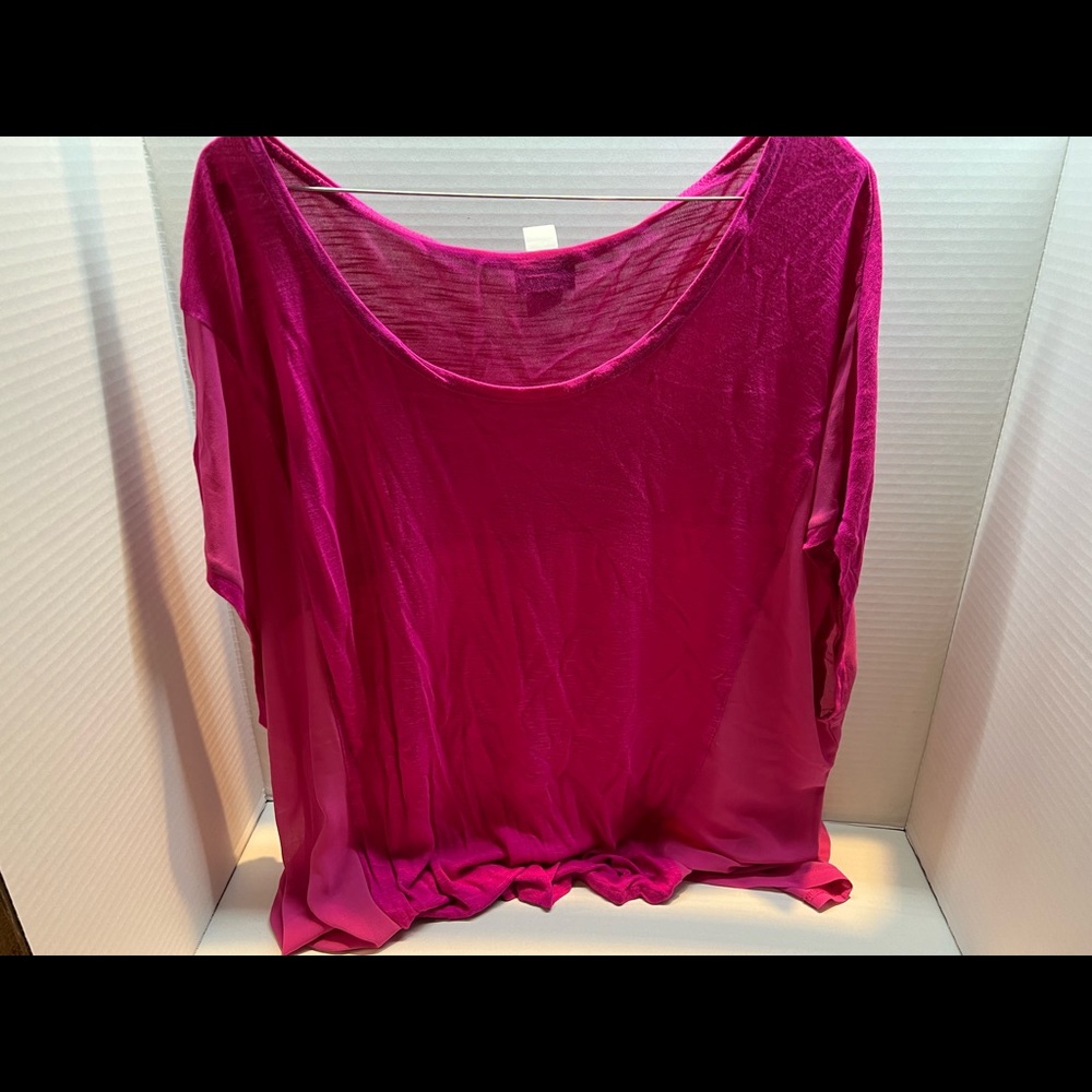 Pink shirt with see thru sides